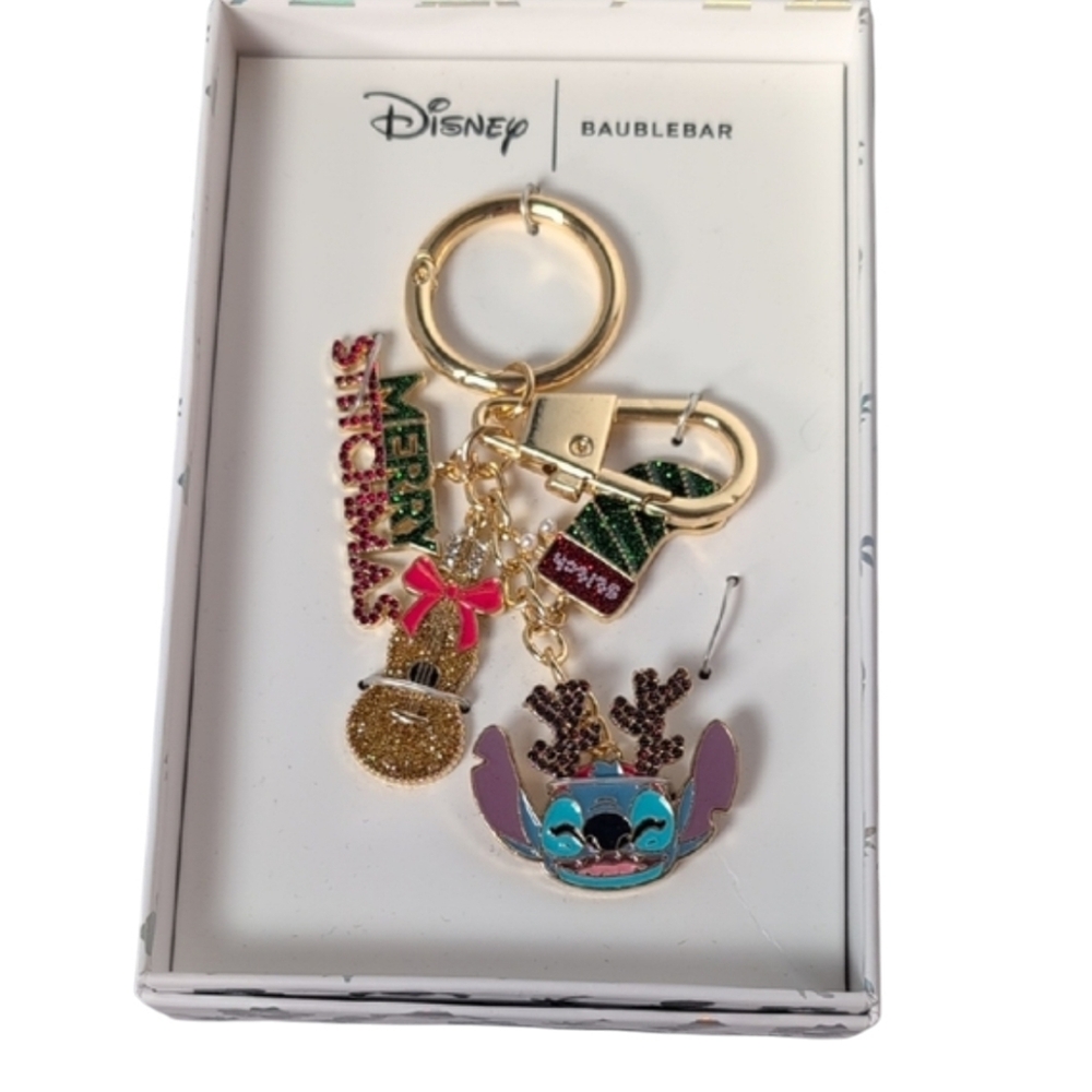 Baublebar Disney Stitch Christmas Holiday Bag Charm Key Chain